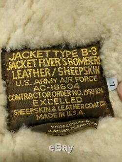 Veste De Bombardes Ac-18604 Leather Sheepskin Musée De L'armée De L'air Américaine