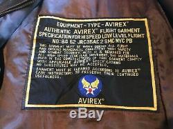 Veste De Protection Vintage En Cuir Usé Brun Avirex Us Army Air Forces Type-2