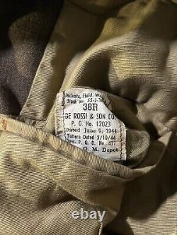 Veste Ike de l'armée de l'air américaine de la Seconde Guerre mondiale, écusson de la 15e Air Force en fil d'or.