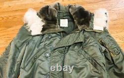 Veste N-2B Vintage de l'US Army Air Force Alpha Bomber USAF 1977 Scovill Taille L