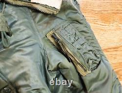 Veste N-2B Vintage de l'US Army Air Force Alpha Bomber USAF 1977 Scovill Taille L