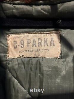 Veste bombardier parka d'hiver B-9 style forces aériennes de l'armée américaine vintage USAAF