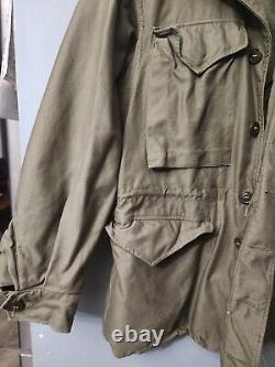 Veste de champ Vintage M-1943 de la Seconde Guerre mondiale, taille 36 R de l'armée des années 1940, écusson de l'armée de l'air du Corps aérien.