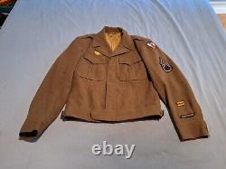 Veste de champ en laine O. D. de l'Armée de l'Air des États-Unis de la Seconde Guerre mondiale, couleur marron, taille 36 R, utilisée