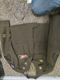 Veste de champ en laine de l'armée de l'air américaine de 1944 de la Seconde Guerre mondiale, taille 36 R avec des écussons vintage