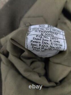 Veste de champ en laine de l'armée de l'air de l'US Army Vintage 1944 WW2 Taille 36 R avec des écussons