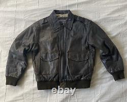 Veste de pilote A-2 en cuir de taille M de l'armée de l'air américaine US ARMY Bomber Aviator Vintage MARRON