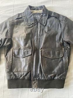 Veste de pilote A-2 en cuir de taille M de l'armée de l'air américaine US ARMY Bomber Aviator Vintage MARRON