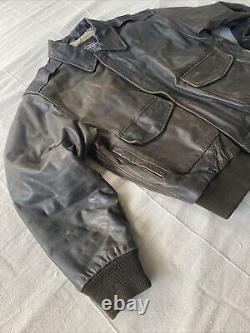 Veste de pilote A-2 en cuir de taille M de l'armée de l'air américaine US ARMY Bomber Aviator Vintage MARRON