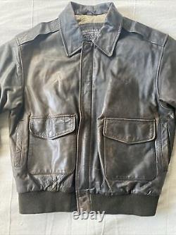 Veste de pilote A-2 en cuir de taille M de l'armée de l'air américaine US ARMY Bomber Aviator Vintage MARRON