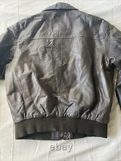 Veste de pilote A-2 en cuir de taille M de l'armée de l'air américaine US ARMY Bomber Aviator Vintage MARRON