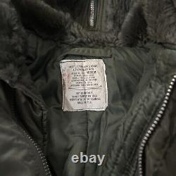 Veste de vol d'équipage aérien militaire américain vintage avec capuche attachée N2B, taille moyenne