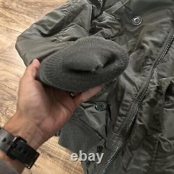 Veste de vol d'équipage aérien militaire américain vintage avec capuche attachée N2B, taille moyenne