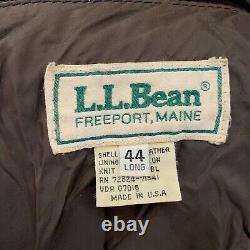 Veste de vol en cuir VTG LL Bean A-2 pour hommes 44 Long Marron Bomber de l'armée de l'air A2 des années 90