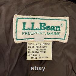 Veste de vol en cuir VTG LL Bean A-2 pour hommes 44 Long Marron Bomber de l'armée de l'air A2 des années 90