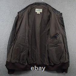 Veste de vol en cuir VTG LL Bean A-2 pour hommes 44 Long Marron Bomber de l'armée de l'air A2 des années 90