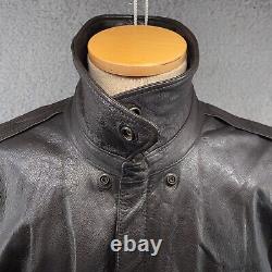 Veste de vol en cuir VTG LL Bean A-2 pour hommes 44 Long Marron Bomber de l'armée de l'air A2 des années 90