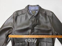 Veste en cuir Vintage Willis & Geiger Type A-2 de l'armée de l'air américaine Taille 42 Marron