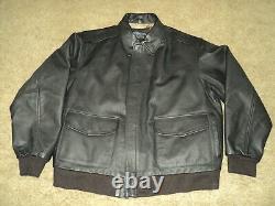 Veste en cuir de pilote de l'US Army Air Force Type A-2 taille 2xlg / Xxlg régulière