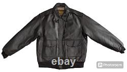 Veste en cuir véritable de l'US ARMY AIR FORCE Type A-2 pour hommes pilotes Taille XL Marron foncé