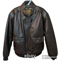 Veste en cuir véritable de l'US ARMY AIR FORCE Type A-2 pour hommes pilotes Taille XL Marron foncé