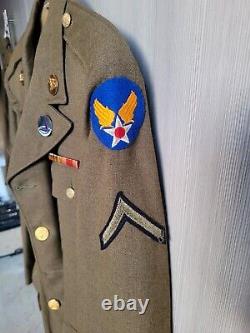 Veste en laine de l'US Army Air Corps Force de la Seconde Guerre mondiale avec épingles Sterling, taille 39r