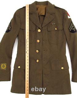 Veste en laine de l'US Army Air Corps de la Seconde Guerre mondiale, olive, 9e armée, plage de Utah, nord-est de l'Europe, taille 35L