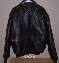 Vinatge Avirex Army Air Force Heavy Leather Bomber Flight Jacket USA Taille XL