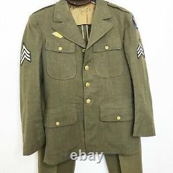 Vintage 1943 Wwii Us Armée De L'air Sergent Robe De Laine Uniforme