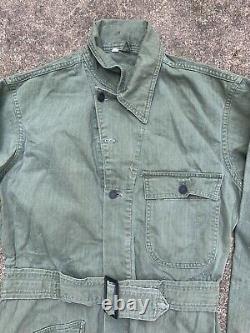 Vintage 40s 30s Wwii Herringbone Hbt 13 Star Army Military Air Force Flight Suit