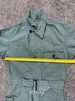 Vintage 40s 30s Wwii Herringbone Hbt 13 Star Army Military Air Force Flight Suit