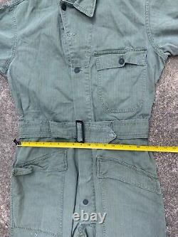 Vintage 40s 30s Wwii Herringbone Hbt 13 Star Army Military Air Force Flight Suit