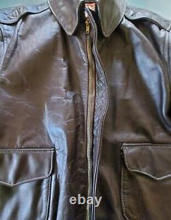 Vintage Avirex Type A-2 Us Army Air Force Leather Flight 80's Bomber Jacket