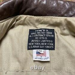 Vintage Avirex Type B-9 Us Army Air-force Bomber Utility Veste En Cuir Taille M USA