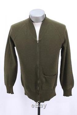 Vintage Des Années 30 Des Années 40 Hommes Olive C-2 Cardigan Militaire Armée Militaire Ww2 46