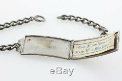 Vintage Locketag Argent Sterling Us Army Seconde Guerre Mondiale Armée De L'air Médaillon ID Bracelet- 7.5
