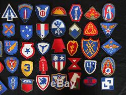 Vintage Lot Wwii U. S. Patches Militaires Army Air Force Plus De 100 Différents