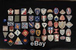 Vintage Lot Wwii U. S. Patches Militaires Army Air Force Plus De 100 Différents