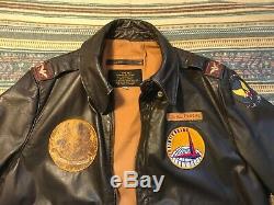 Vintage Seconde Guerre Mondiale A-2 Us Bomber Jacket Army Air Force De Lg / XL Officier Flight Pilot