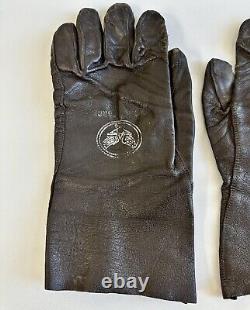 Vintage Us Army Force Aérienne Leather Fly Gloves Original