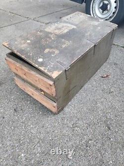 Vintage Ww2 Us Air Force Army Large Wooden Crate 1943 Od Green Ideal Seating Co