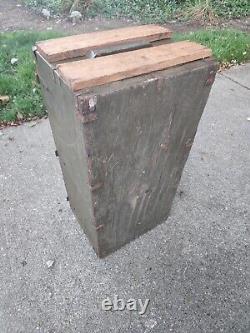 Vintage Ww2 Us Air Force Army Large Wooden Crate 1943 Od Green Ideal Seating Co