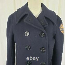 Vintage Ww2 Us Army Air Force Double Laine Breasted Peacoat Veste Femmes Xs S