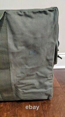 Vintage Ww2 Us Army Air Force Pilot Bag Parachute Military Green Canvas Duffle