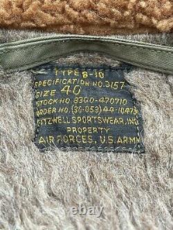 Vintage Ww2 Us Army Us Air Force B10 Aff Bomber Jacket Taille 40 Vol B 10