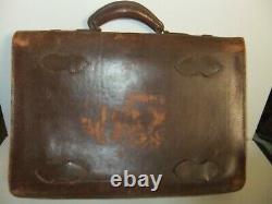 Vintage Ww2 Wwii Armée Airforce Attache Gusset Briefcase Officer Leather Bag Rare