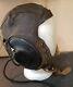 Vintage Wwii Army Air Force A-11 Casque De Vol En Cuir Avec Écouteurs Electro-voice