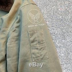 Vintage Wwii B-15 Bomber Flight Jacket Army Air Forces Rare Pocket M L Militaire