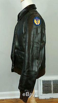 Vtg A2 Willis Geiger Bombardier En Cuir Flight Jacket Army Air Force A2 Taille 42