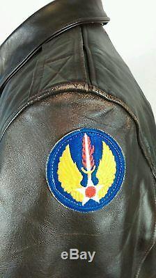 Vtg A2 Willis Geiger Bombardier En Cuir Flight Jacket Army Air Force A2 Taille 42